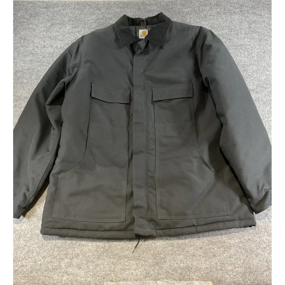 Carhartt Jacket Mens XXL Black Work Coat Insulated Duck Canvas Workwear